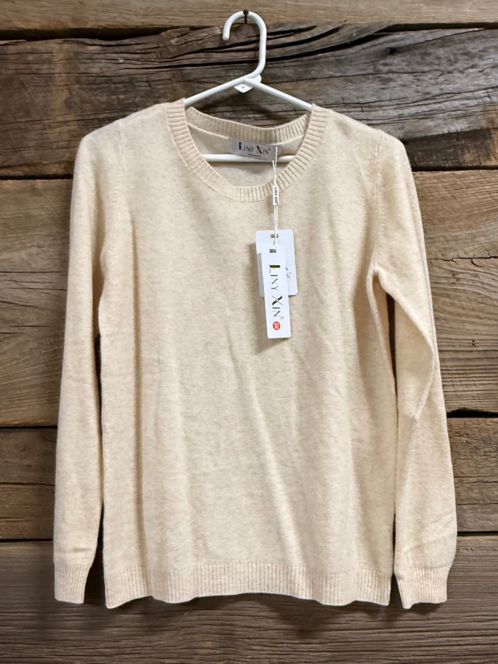 NWT Liny Xin Merino Wool sweater, ivory, Medium